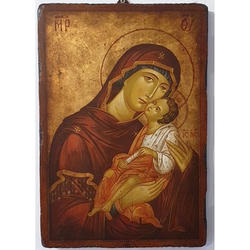 Icoana pictata pe lemn Bizantina Speciala Maica Domnului 9, Artizanat Opait, 32x22cm Icoana pictata pe lemn Bizantina Speciala Maica Domnului 9, Artizanat Opait, 32x22cm