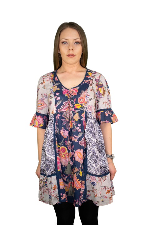 Rochie colorata, detaliu snur, Multicolor