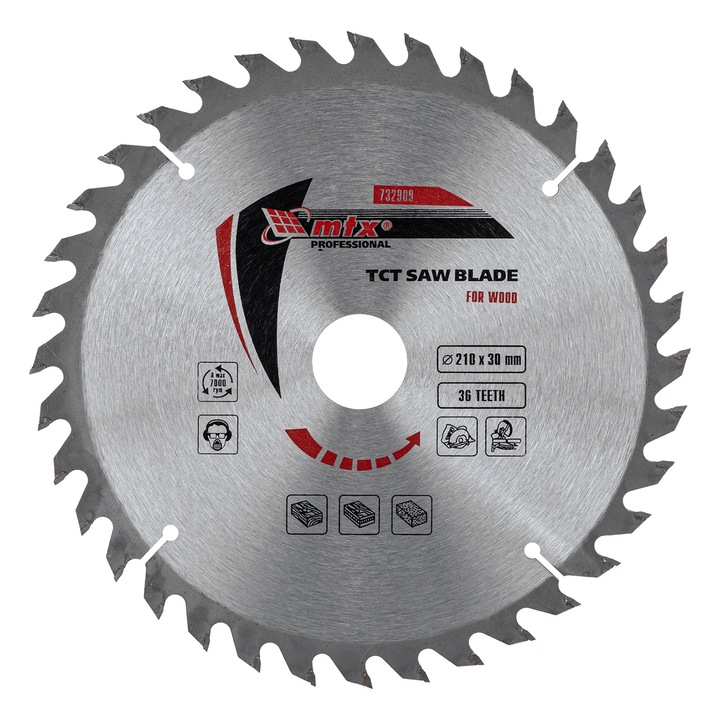 Диск за рязане на дърво MTX, 210 х 30 mm, 36 зъба