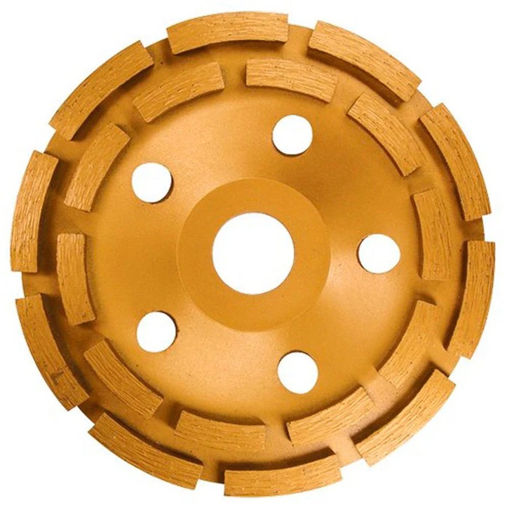 Disc diamantat pentru slefuit, in forma de cupa, 125 mm, in doua randuri, MTX MASTER