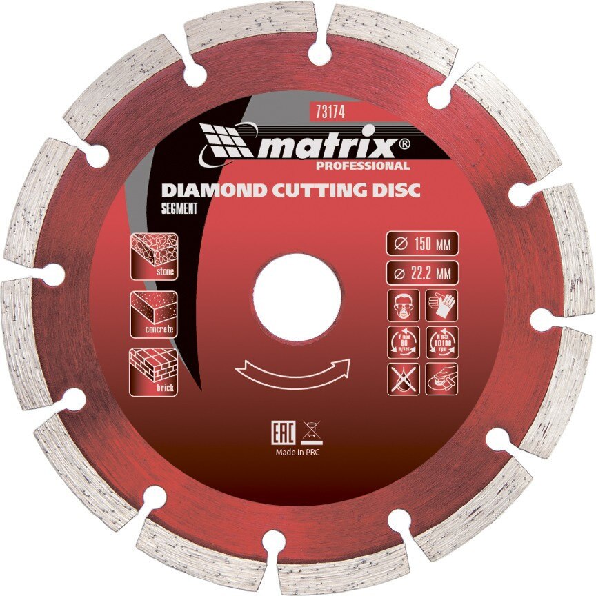 Disc diamantat pentru taiere uscata, segmentat, 115 x 22,2 mm, MTX PREMIUM