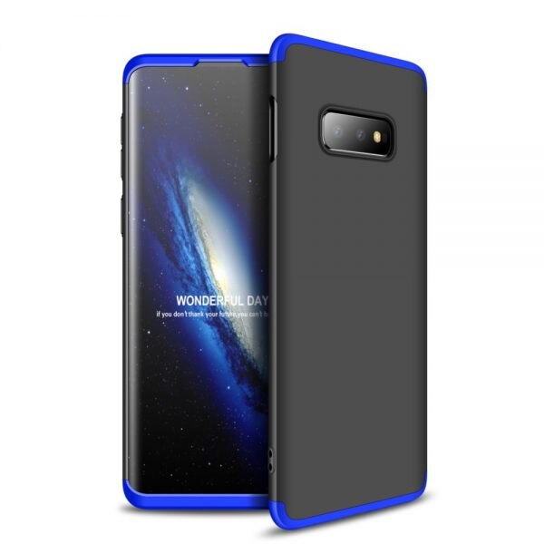 Husa Samsung Galaxy S10e - Protectie 360 grade, 3 in 1, Plastic, Neagra/Albastra