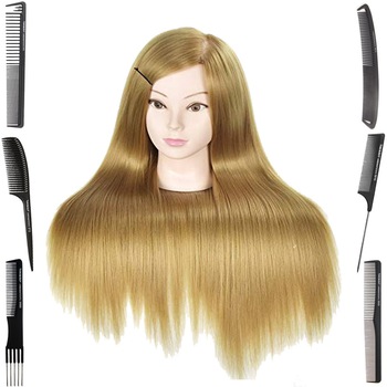 Cap practica manechin salon frizerie coafor Lung Sintetic 55cm Blond + 6 Piepteni carbon Cap practica manechin salon frizerie coafor Lung Sintetic 55cm Blond + 6 Piepteni carbon