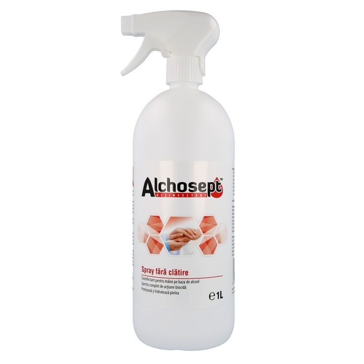 Dezinfectant spray pentru maini si tegumente, Alchosept 1 l cu pulverizator