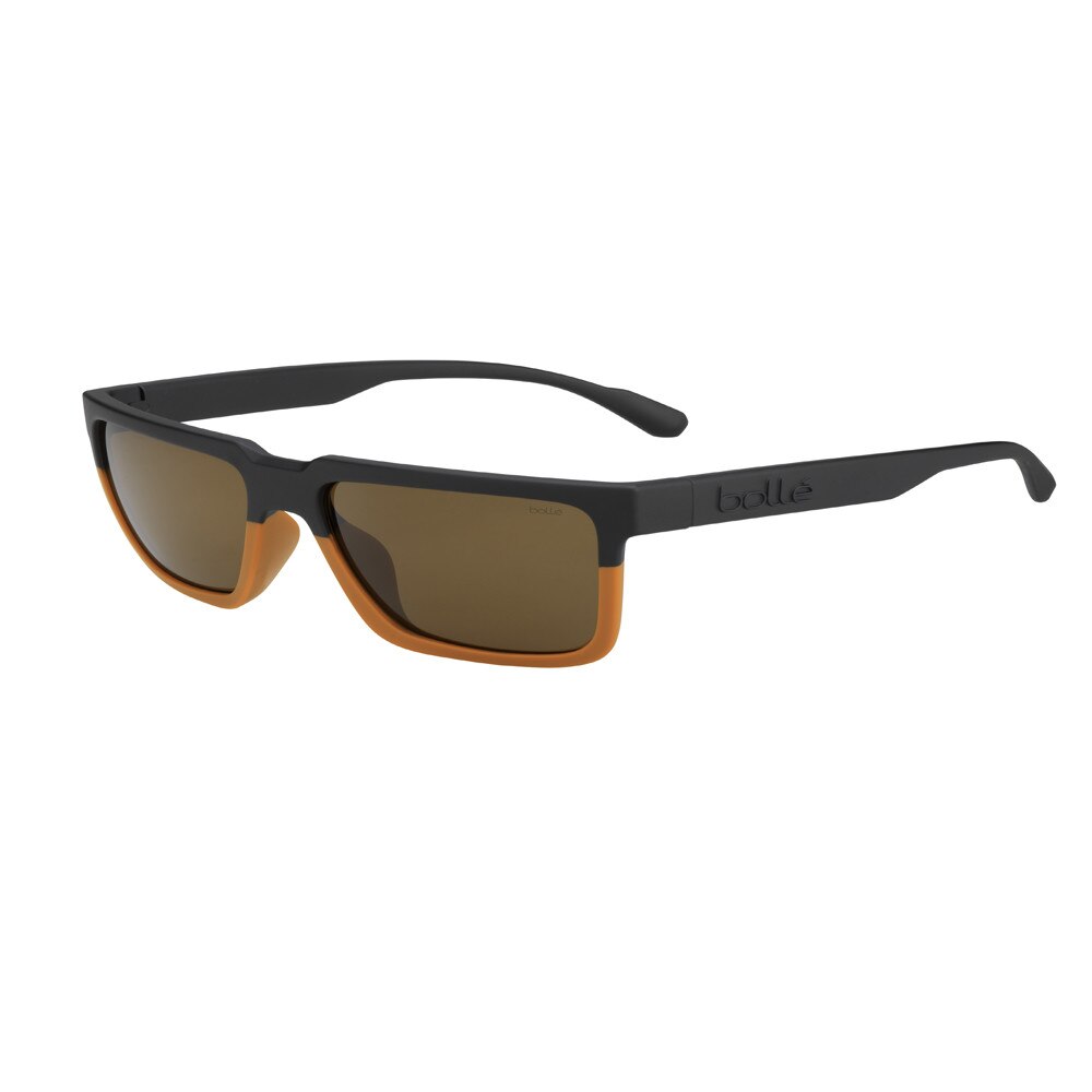 Ochelari de soare Lifestyle Bolle Frank polarizati, Negru mat/Maro caramel