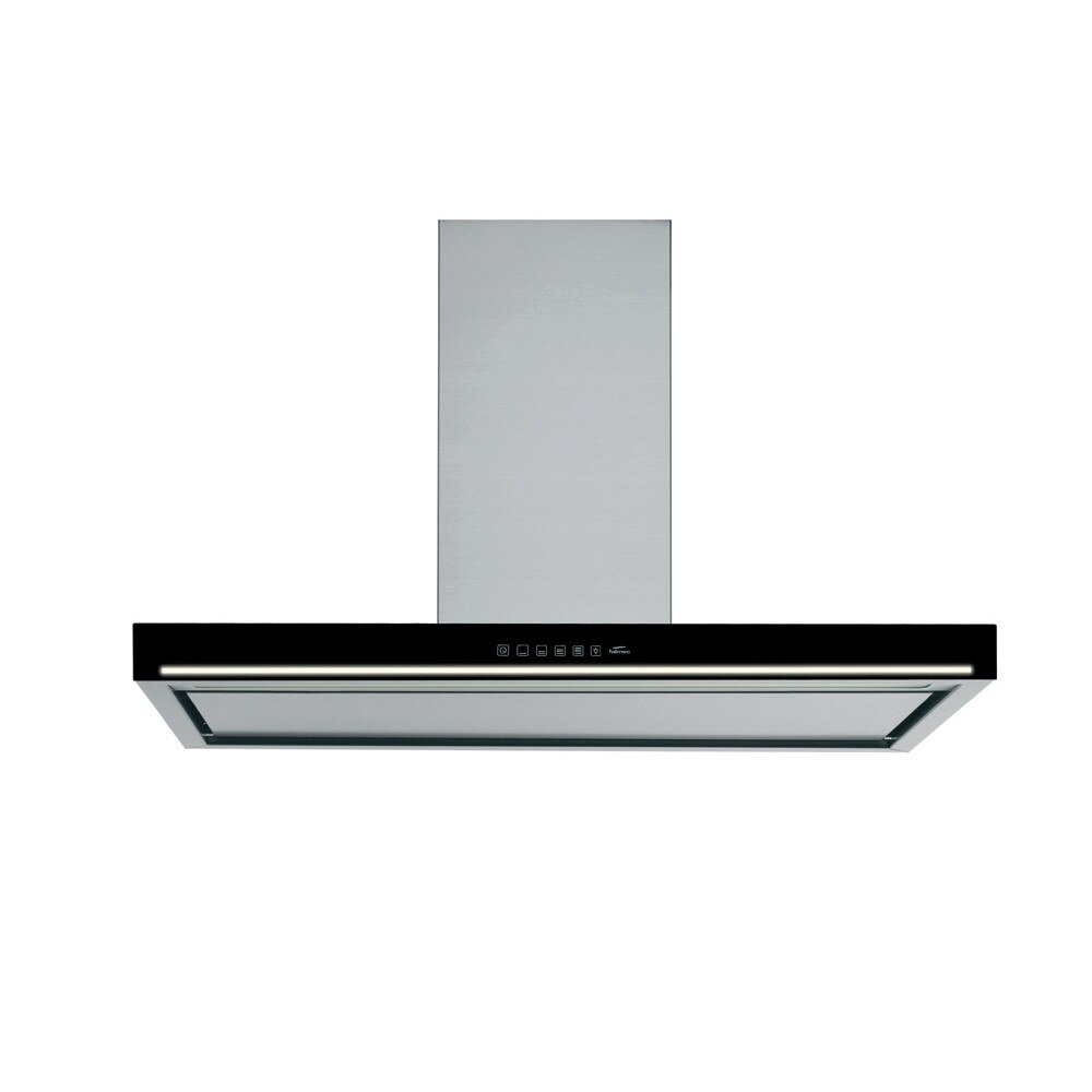 Hota insula FALMEC BLADE L=90 cm, Sticla de culoare neagra, Aspiratie perimetrala, Touch control, Filtru carbon inclus, Functie 24h, Garantie 5 ani, Fabricatie Italia