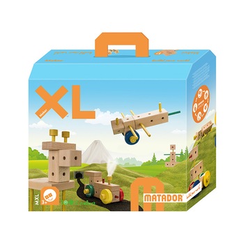 Set cuburi de constructie din lemn Maker XL, +3 ani, Matador Set cuburi de constructie din lemn Maker XL, +3 ani, Matador