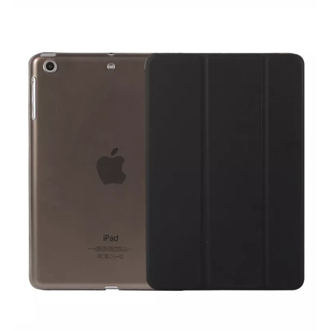 Husa Smart Cover compatibila cu Ipad Pro 12.9" 2018, inchidere magnetica, functie wake-sleep, Negru, 12.9"