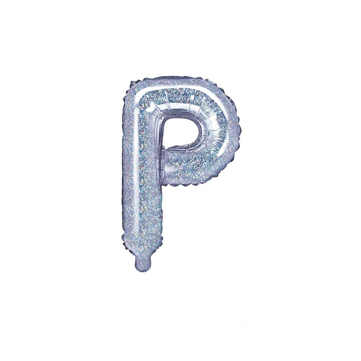 P betűs fólia lufi, holografikus, 35 cm