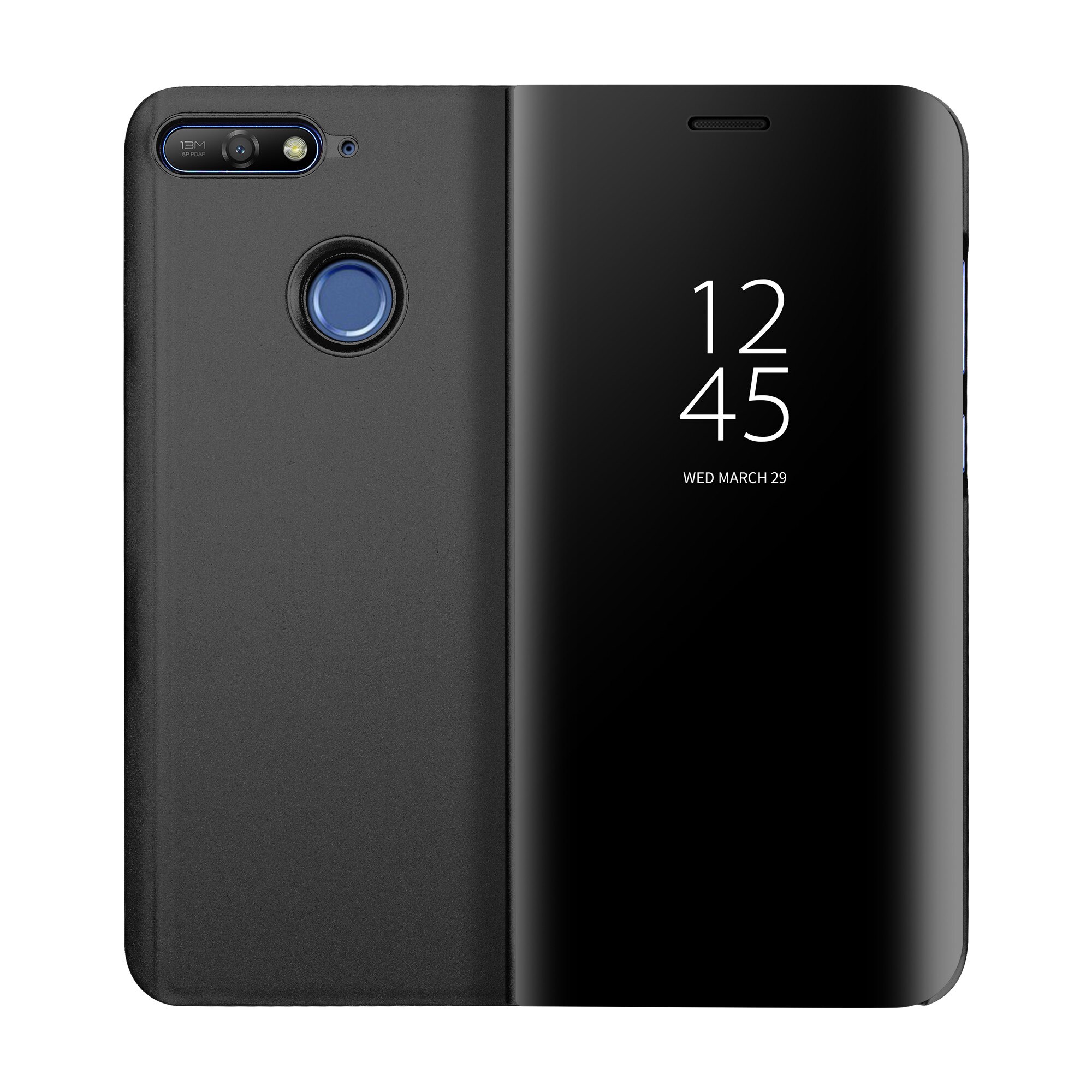 Husa Flip Mirror - Huawei Y6 Prime 2018 - Negru