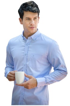 Camasa maneca lunga, Red Mountain, 100% bumbac egiptean, barbati, Albastru Camasa maneca lunga, Red Mountain, 100% bumbac egiptean, barbati, Albastru