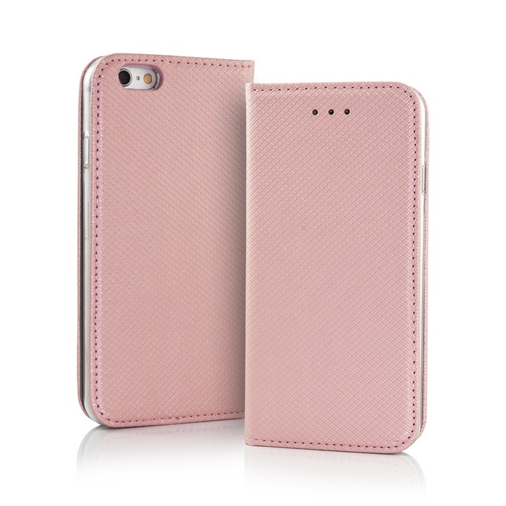 Тефтер Smart Magnet Case Samsung Galaxy A40, Розов-Златист