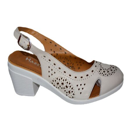 Sanda rafinata inchisa la varf,design dantelat, D&J Exclusive, Bej
