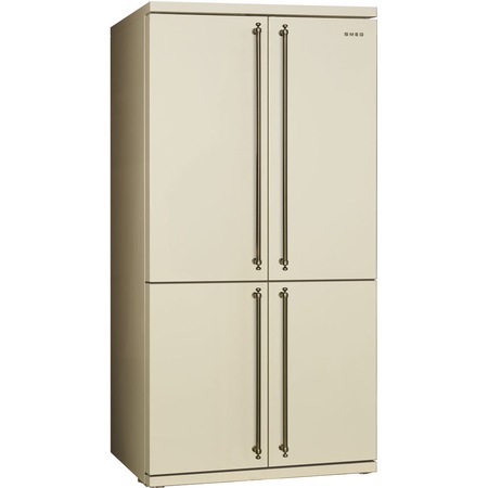 Side by side Smeg Coloniale FQ60CPO, 541 L, Clasa A+, Full No Frost, Functie Vacanta, 4 usi, H 187 cm, Crem