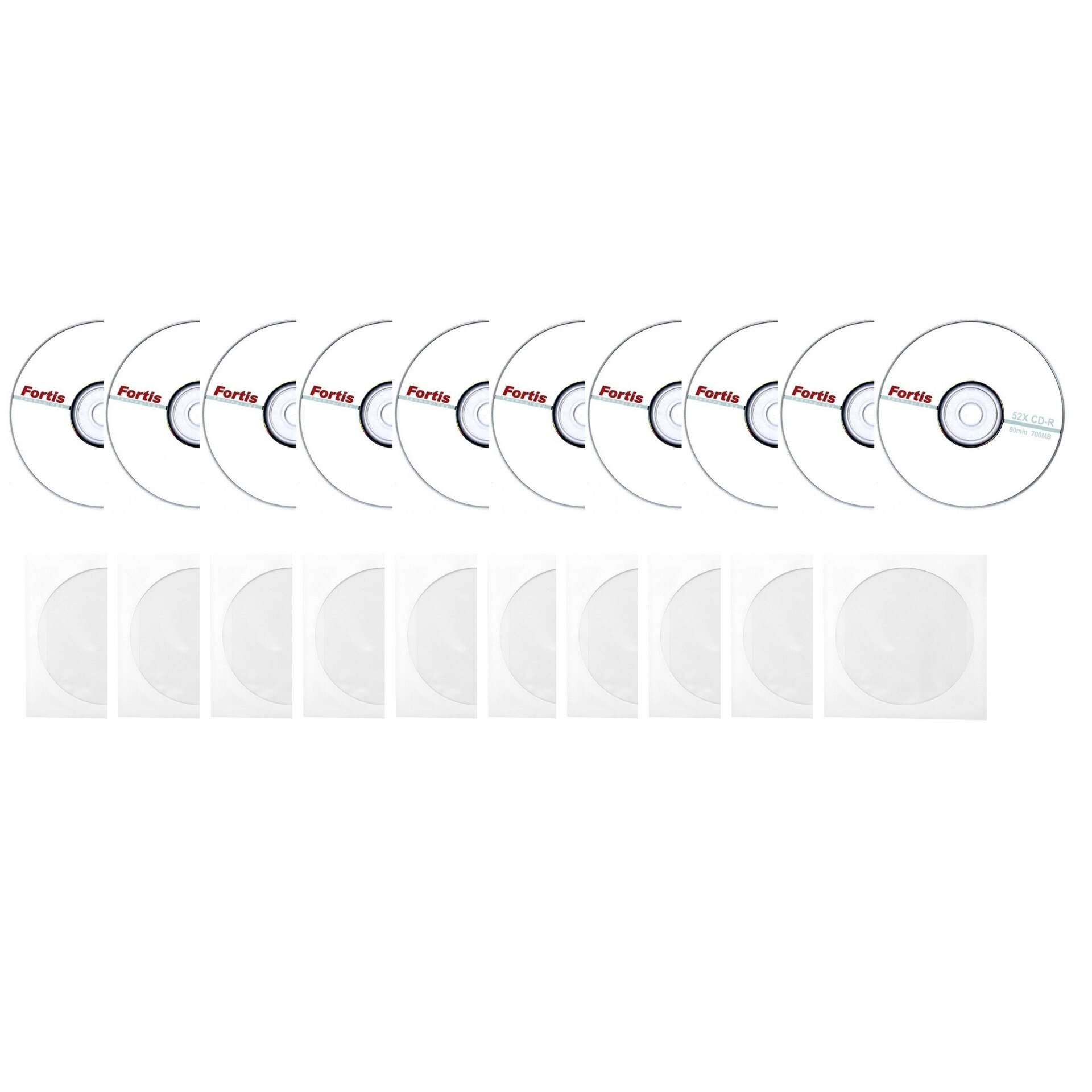 CD-R disc Fortis 700MB/80minute 52x 10 bucati cu plic inclus