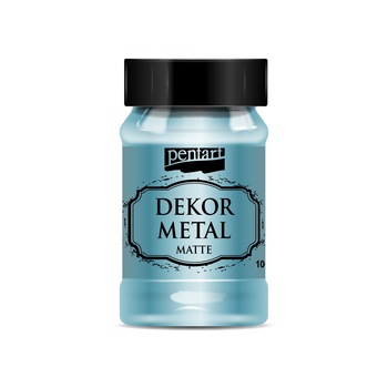 Vopsea decor metal mat Pentart - turcoaz, 100 ml Vopsea decor metal mat Pentart - turcoaz, 100 ml