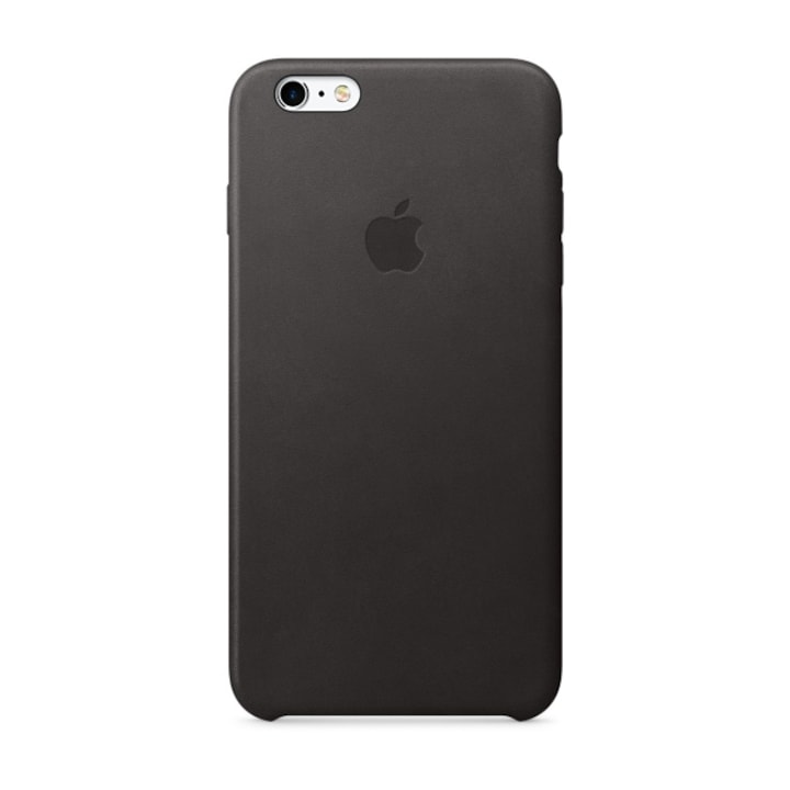 Протектор Apple за iPhone 6s Plus, Кожа, Черен