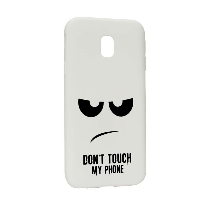 Husa de protectie Don`t Touch My Phone pentru Samsung Galaxy J7 2018, rezistenta la uzura, anti-alunecare, din silicon Premium, W90