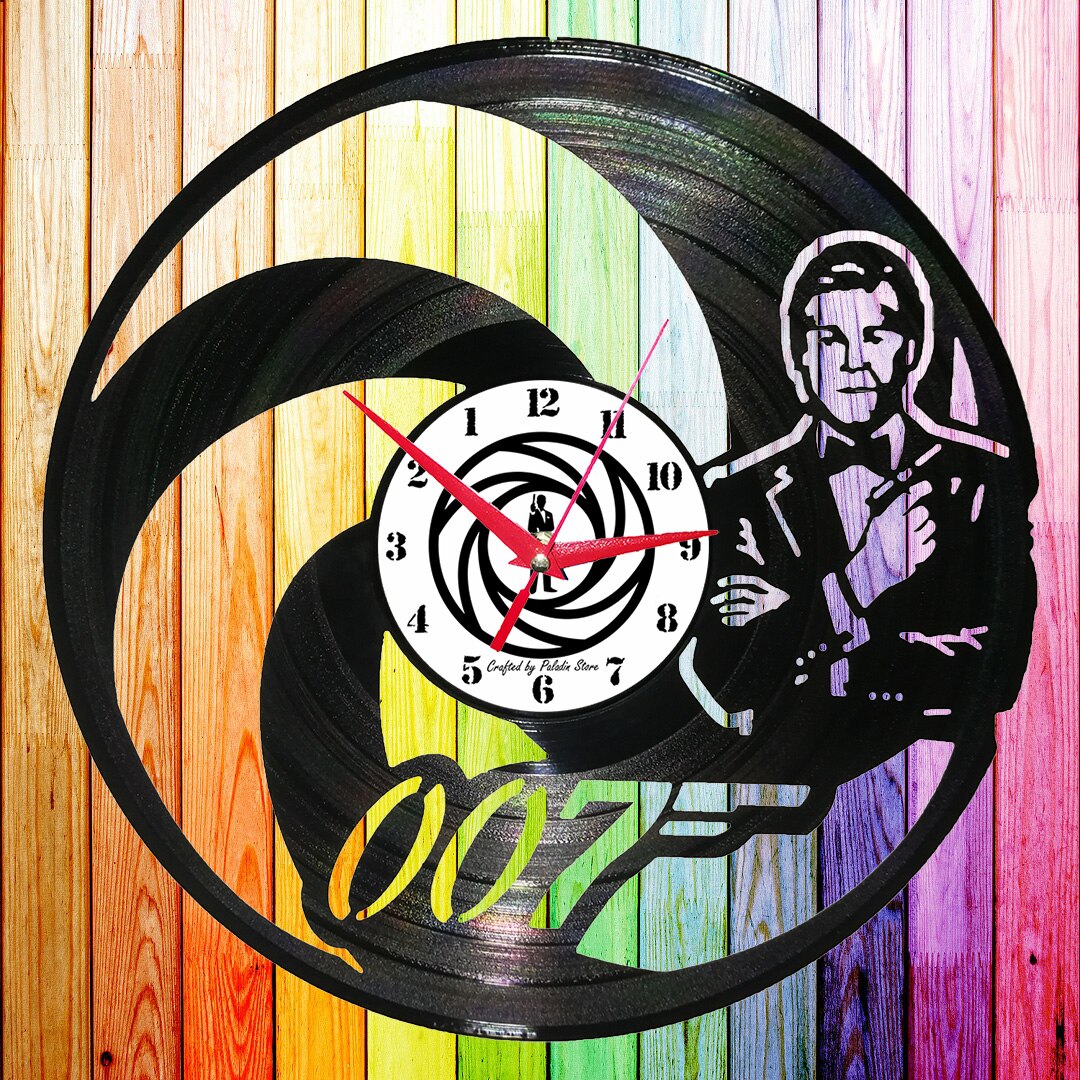 Ceas de perete disc vinil sens invers - Agentul 007