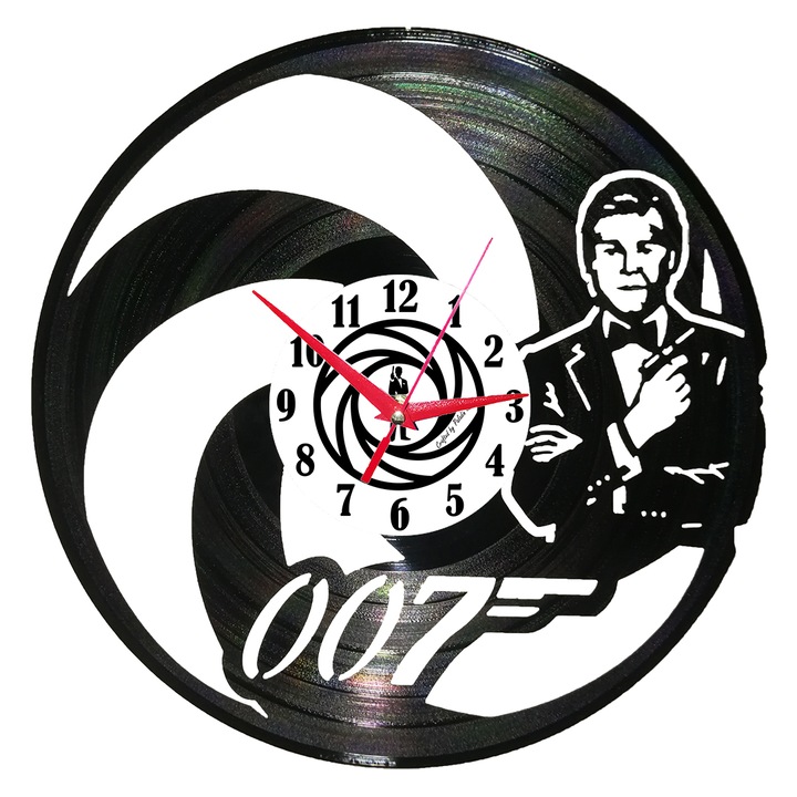 Стенен часовник винилов Agent 007