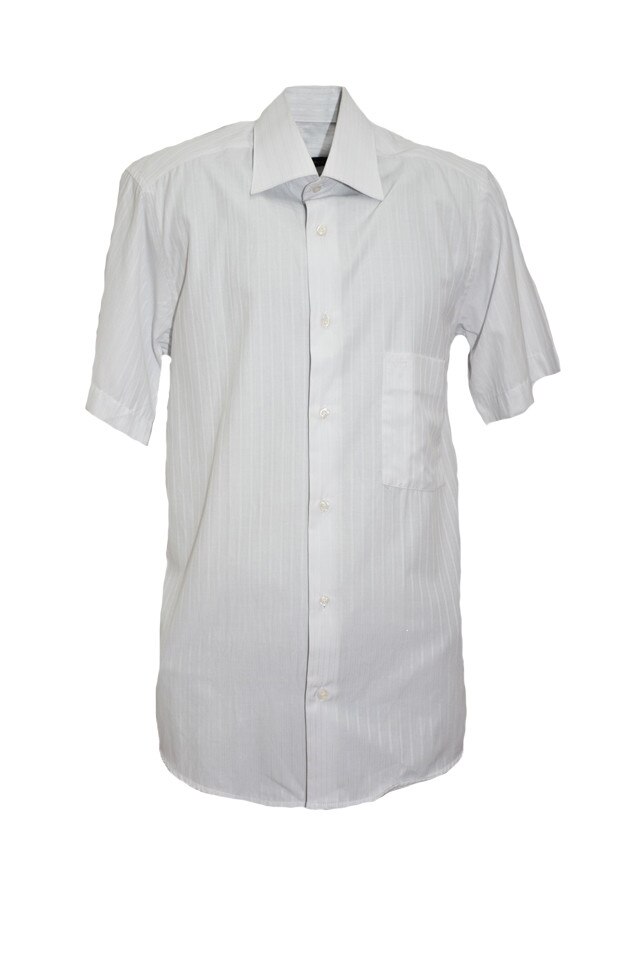 Camasa casual cu imprimeu in tesatura, D&J Exclusive, Alb, 36