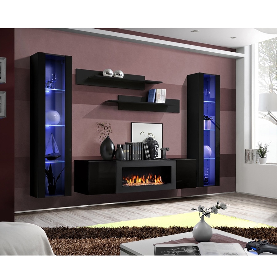 Living Genarom Fly M 23 ZZ FY M2, Negru/Negru Lucios, 260 x 170 x 40 cm