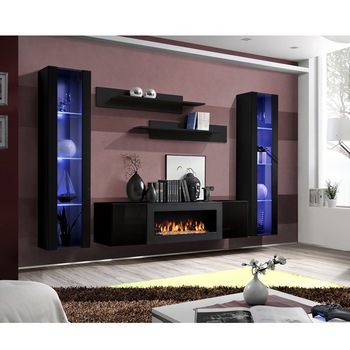 Living Genarom Fly M 23 ZZ FY M2, Negru/Negru Lucios, 260 x 170 x 40 cm Living Genarom Fly M 23 ZZ FY M2, Negru/Negru Lucios, 260 x 170 x 40 cm