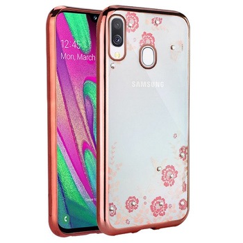 Husa Samsung Galaxy A30 / A20 Tpu Flori Rose Gold Husa Samsung Galaxy A30 / A20 Tpu Flori Rose Gold