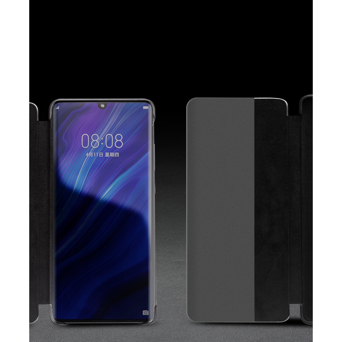 Husa pentru Huawei P30 Pro, smart cover, slim din piele naturala