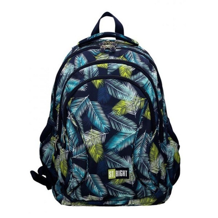 Ghiozdan Scolar 4 Compartimente St.Right - Tropical Leaves BP2
