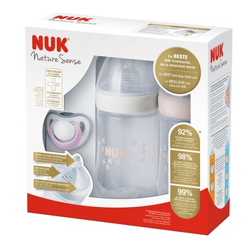 Set nou-nascut Nuk Nature Sense Twin, Roz Set nou-nascut Nuk Nature Sense Twin, Roz