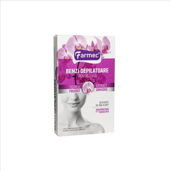 Benzi depilatoare pentru fata cu extract de orhidee, 20 bucati, Farmec Benzi depilatoare pentru fata cu extract de orhidee, 20 bucati, Farmec
