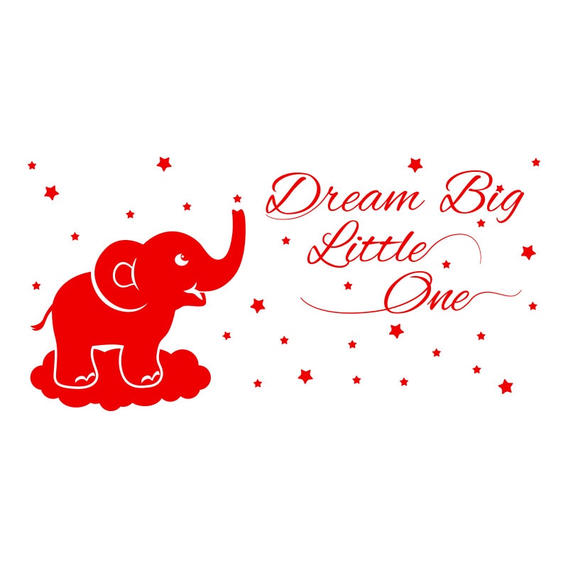 Sticker Decorativ - SMAER - Elephant Dream Big Little One - 120cm x 60cm - Rosu
