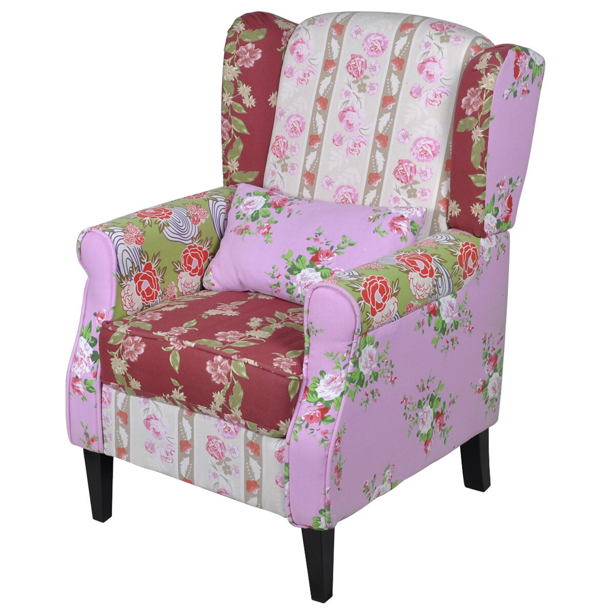 Fotoliu cu design patchwork, vidaXL, Multicolor, 68 x 73 x 101 cm