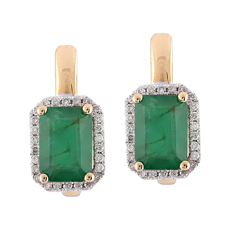 Cercei Deruvo Aur 18k Diamante, Smarald E29000R-Y