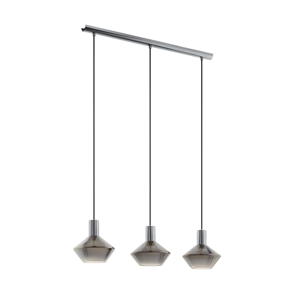 Lustra Ponzano EGLO, metal,sticla,negru ,transparent