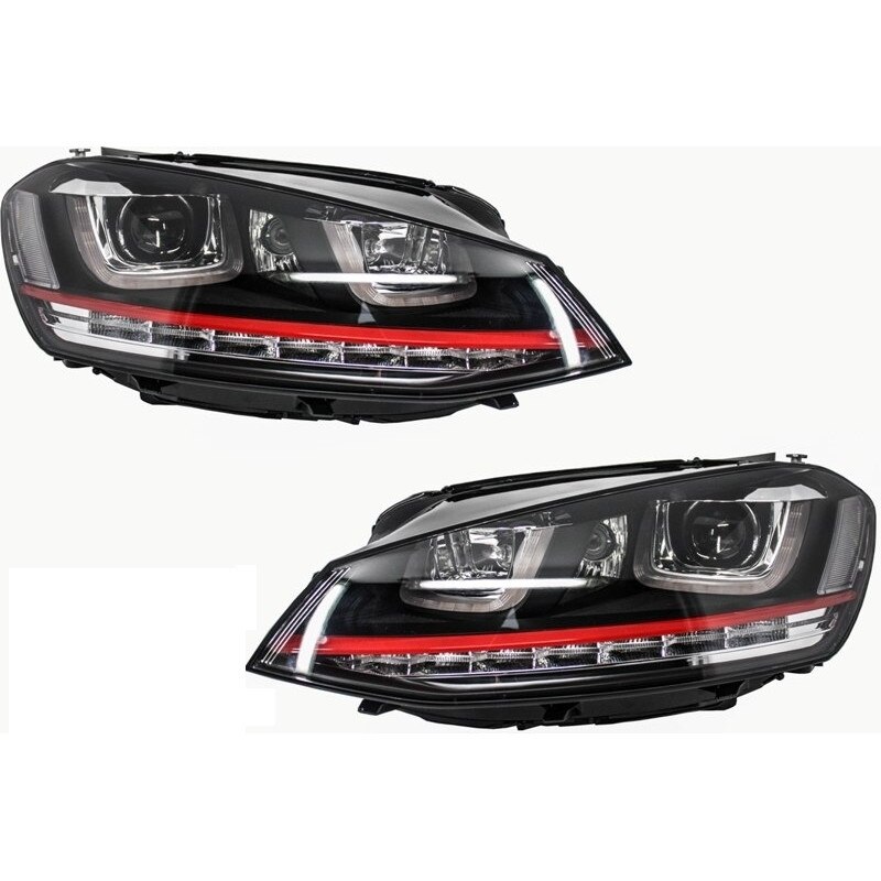 Faruri 3D LED Compatibil Cu VW Golf 7 VII 2012 2017 R20 GTI Design Faruri 3D LED Compatibil Cu VW Golf 7 VII 2012 2017 R20 GTI Design