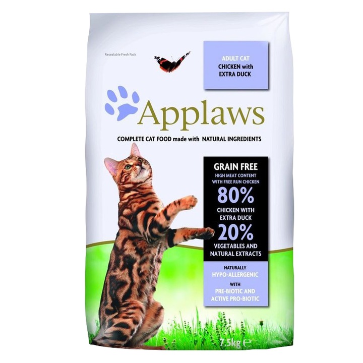 Hrana uscata pentru pisici Applaws, Rata si Pui, 7.5 kg