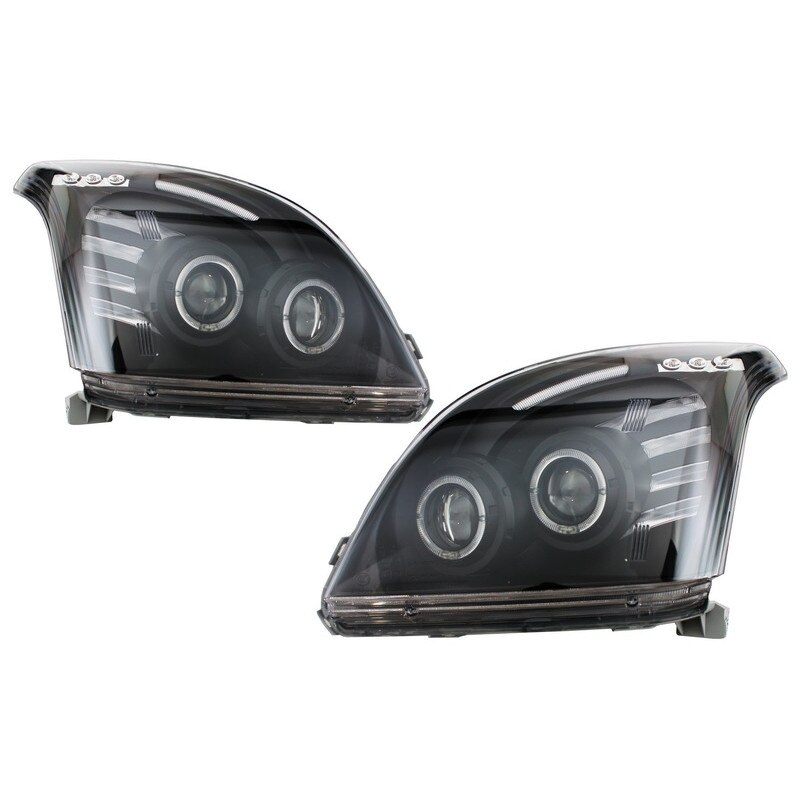 Set 2 Faruri Angel Eye compatibil cu TOYOTA Land Cruiser FJ120 (2003-2008) Negru