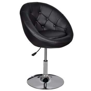 Scaun rotund, cu inaltime reglabila, vidaXL, Negru, 61 x 58 x (80 - 93) cm Scaun rotund, cu inaltime reglabila, vidaXL, Negru, 61 x 58 x (80 - 93) cm