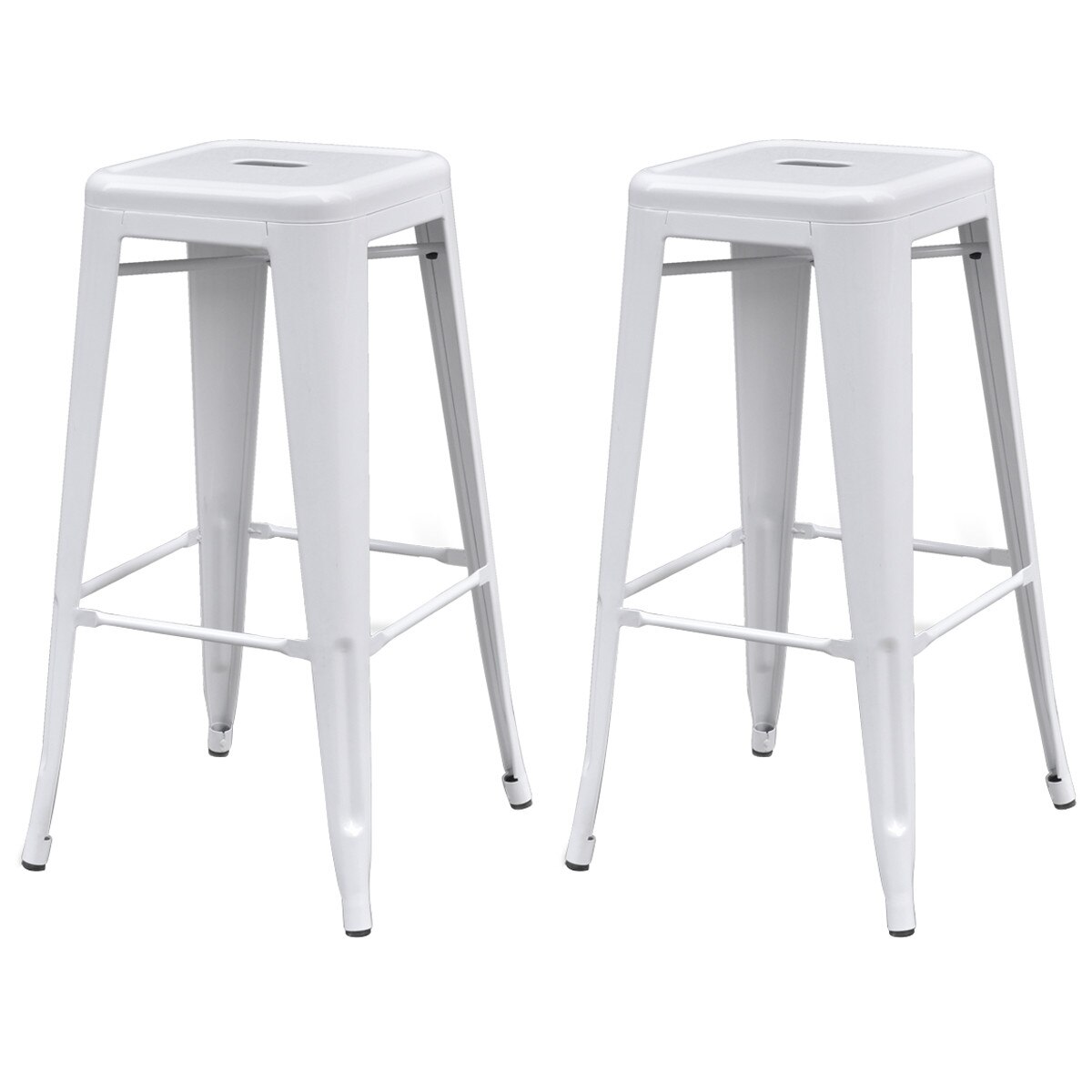 Set de 2 scaune de bar, vidaXL, Alb, 43 x 43 x 76 cm