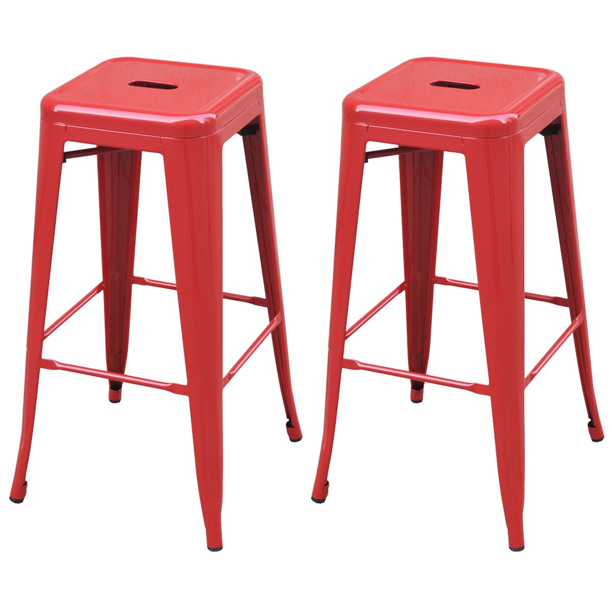 Set de 2 scaune de bar, vidaXL, Rosu, 43 x 43 x 76 cm