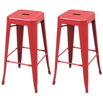 Set de 2 scaune de bar, vidaXL, Rosu, 43 x 43 x 76 cm Set de 2 scaune de bar, vidaXL, Rosu, 43 x 43 x 76 cm