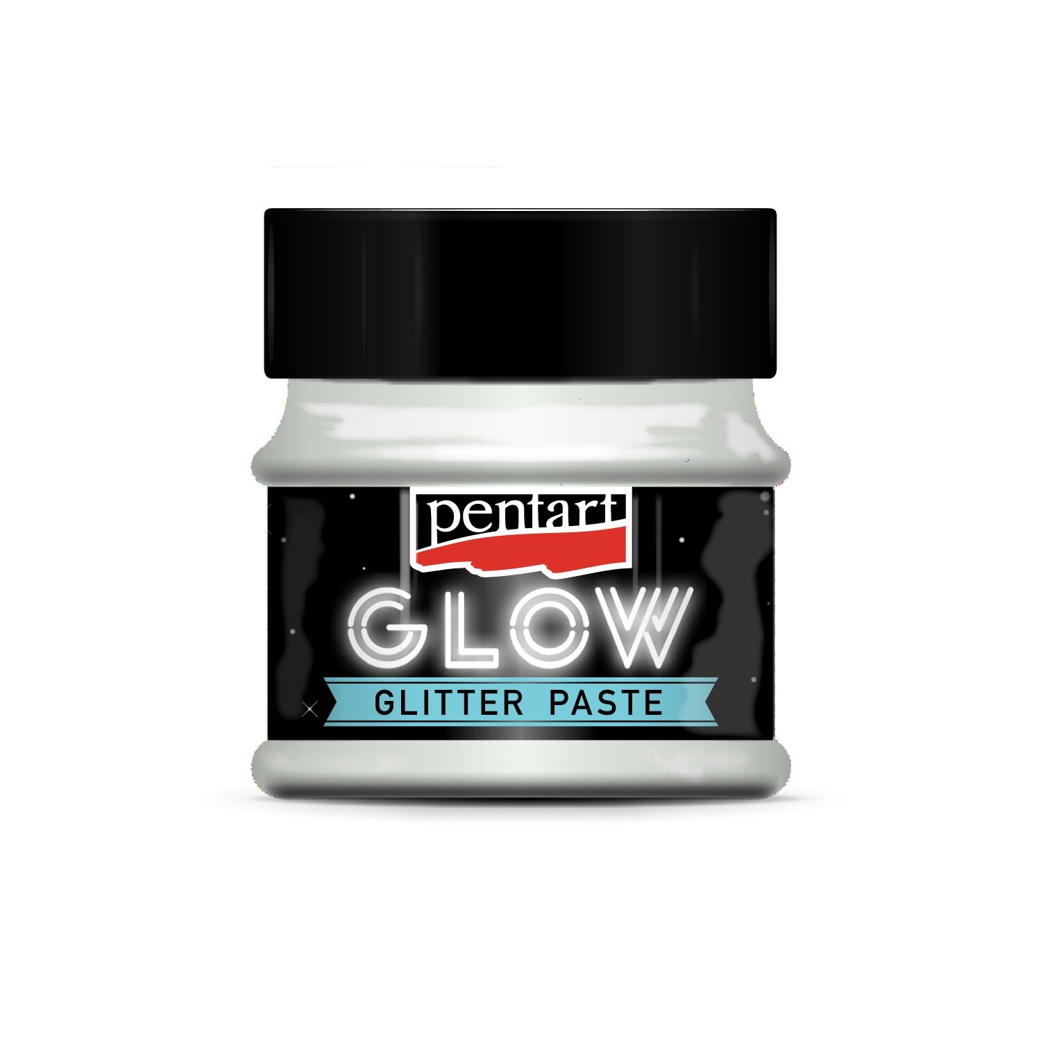 Pasta glitter fosforescent Glow Pentart - curcubeu -> verde, 50 ml