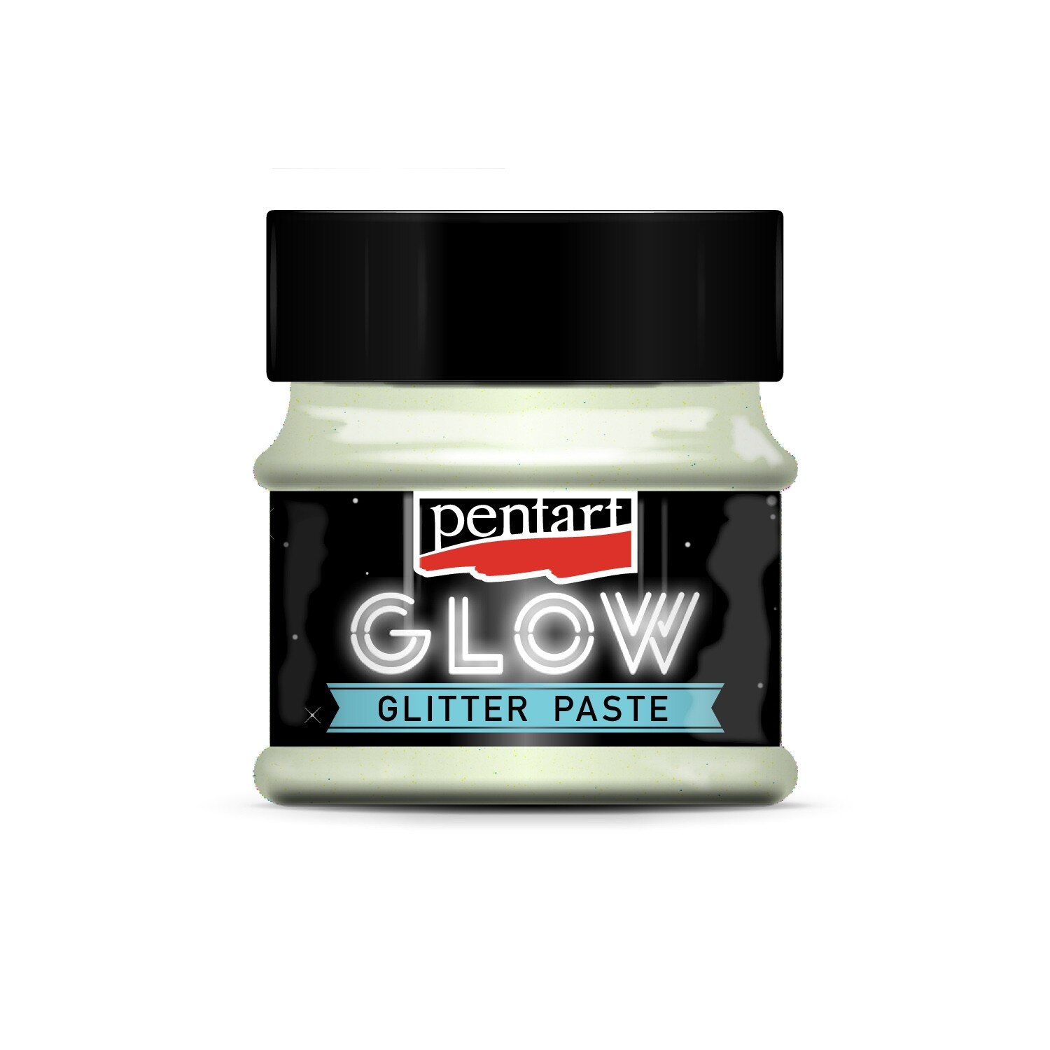 Pasta glitter fosforescent Glow Pentart - curcubeu -> albastru, 50 ml