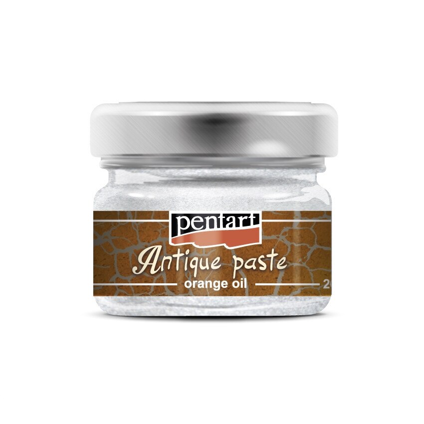 Pasta cu efect antic Pentart - alb, 20 ml