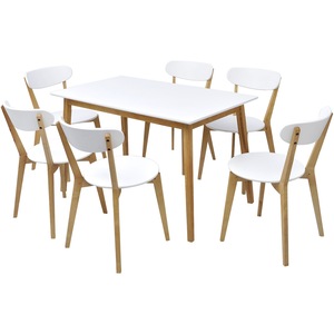 Set Masa Si Scaune De Bucatarie Vidaxl Mdf Si Mesteacan 7 Piese Emag Ro