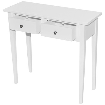 Masa de toaleta tip consola, vidaXL, cu doua sertare, alb Masa de toaleta tip consola, vidaXL, cu doua sertare, alb