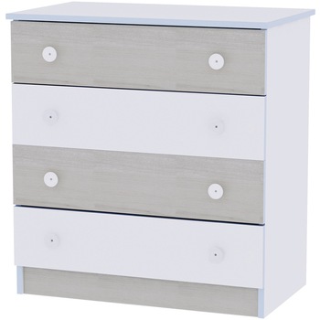Comoda lemn Lorelli Classic, 4 sertare, 81 x 50 x 86 cm, White Blue Elm Comoda lemn Lorelli Classic, 4 sertare, 81 x 50 x 86 cm, White Blue Elm