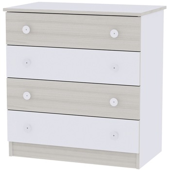 Comoda lemn Lorelli Classic, 4 sertare, 81 x 50 x 86 cm, White Light Oak Comoda lemn Lorelli Classic, 4 sertare, 81 x 50 x 86 cm, White Light Oak